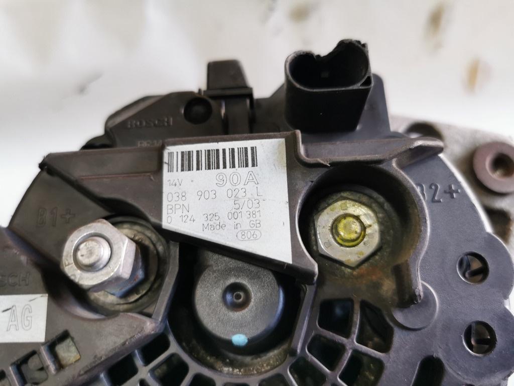 Alternator 90A VOLKSWAGEN GOLF IV 1J1 1997 - 2007 1.9 TDI ATD, AXR BOSCH 0124325001381 038903023L