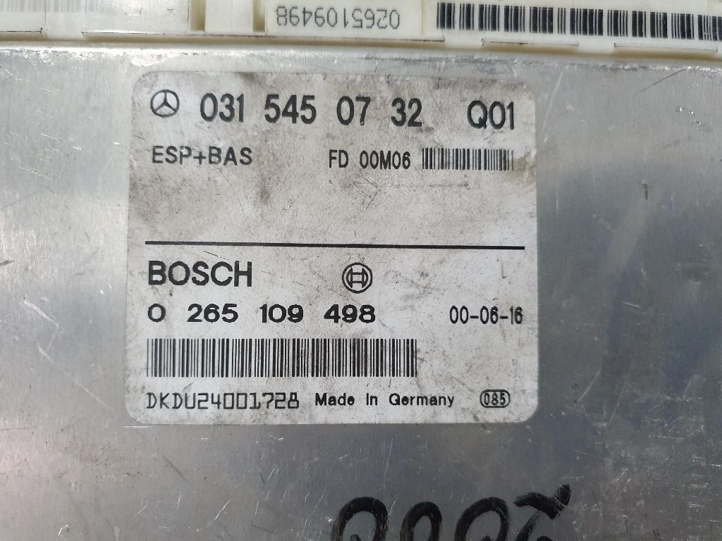 Calculator ESP + BAS MERCEDES-BENZ E-CLASS VF210 1996 - 2003 2.7 E 270 CDI OM 612.961 BOSCH 0265109498 0315450732