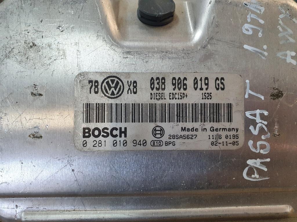 Calculator ECU motor VOLKSWAGEN PASSAT 3B2 1996 - 2001 BOSCH 0281010940 038906019GS