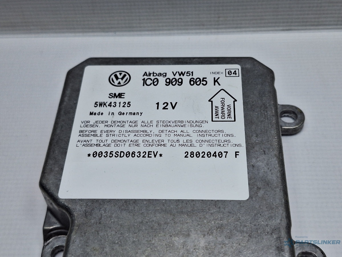 Calculator airbag VOLKSWAGEN POLO 9N_ 2001 - 2012 16V AUA, BBY, BKY 1C0909605K
