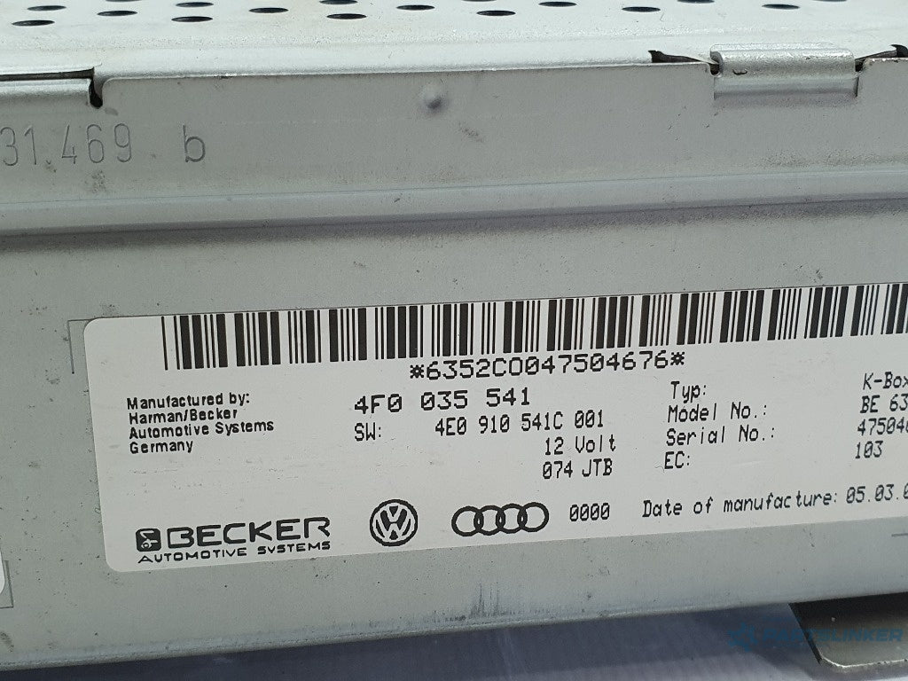 Unitate radio AUDI A6/S6 III Saloon 4F2, C6 2004 - 2011 4E0910541C , 4E0035541
