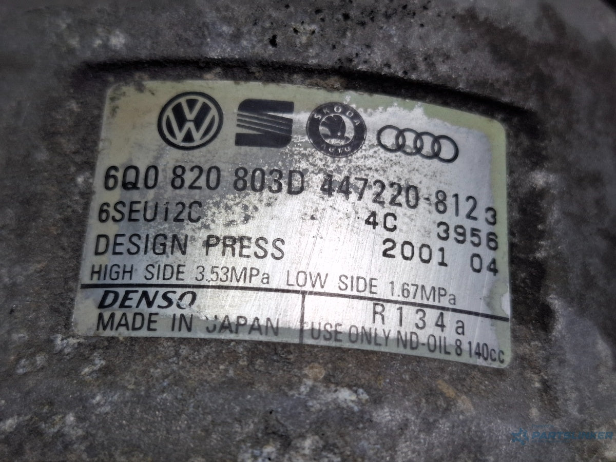 Compresor AC SKODA FABIA Saloon 6Y3 1999 - 2007 TDI ATD, AXR 6Q0820803D