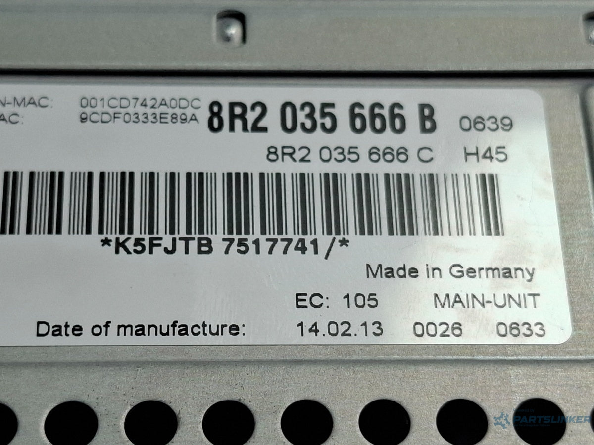Unitate de control MMI AUDI A4 IV 8K2, B8 2007 - 2015 TDI CAGB, CJCB, CSUB 8R2035666B