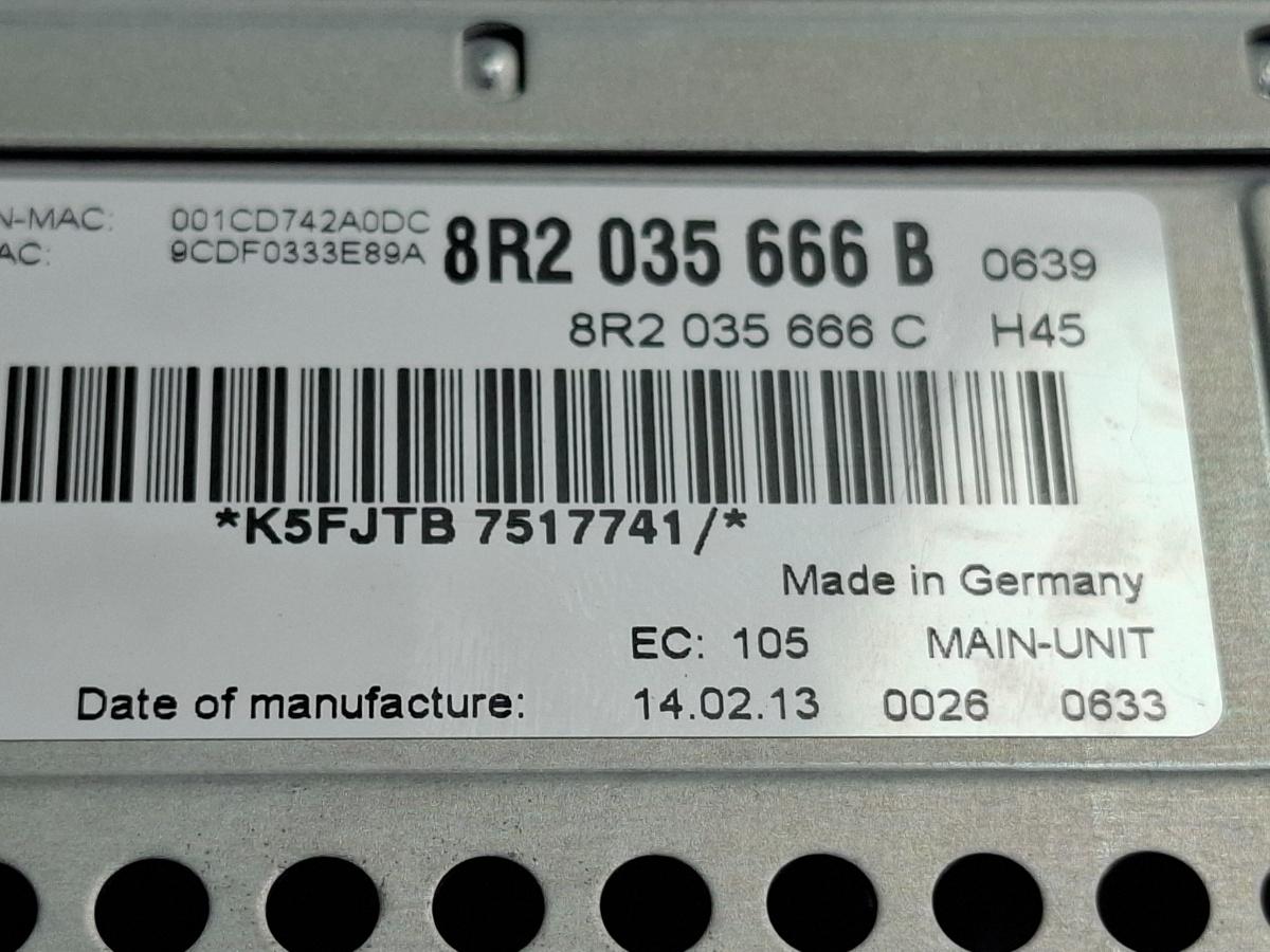 Unitate de control MMI AUDI A4 IV 8K2, B8 2007 - 2015 TDI CAGB, CJCB, CSUB 8R2035666B
