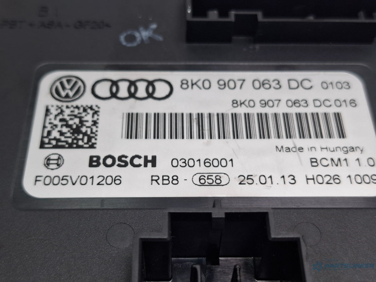 Modul confort AUDI A4 IV 8K2, B8 2007 - 2015 TDI CAGB, CJCB, CSUB BOSCH 03016001 8K0907063DC