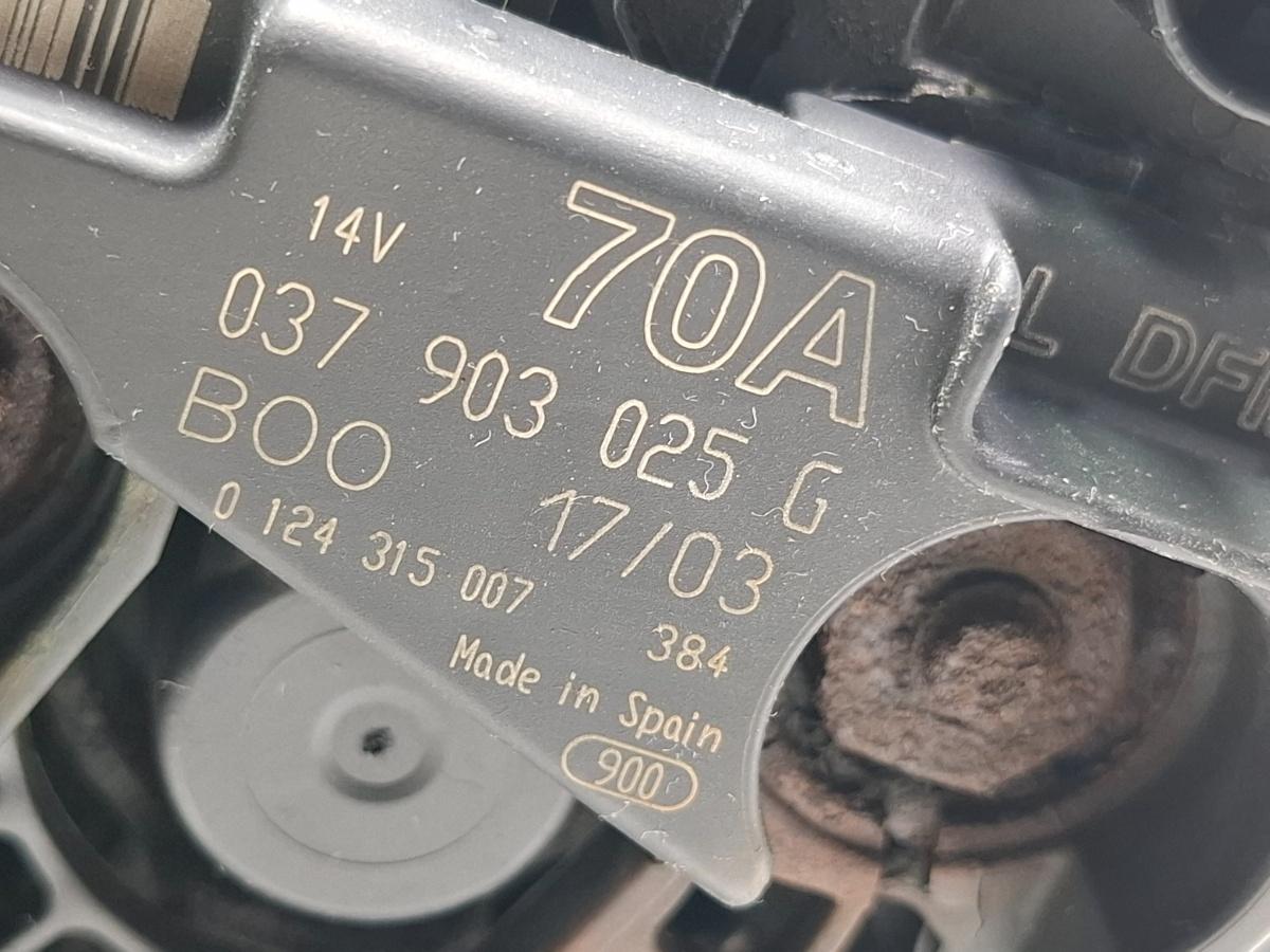 Alternator SKODA FABIA 6Y2 1999 - 20081.4 16V AUA, BBY, BKY BOSCH 0124315007 037903025G