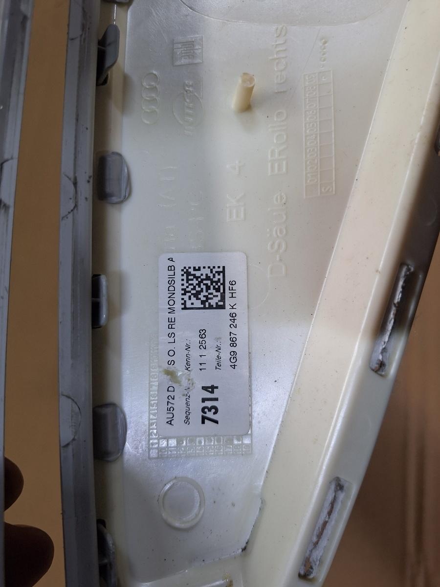 Ornament stalp (D) (superior) dreapta AUDI A6 IV Avant 4G5, C7, 4GD 2011 - 2018 2.0 TDI CSUD, DDCB 4G9867246K