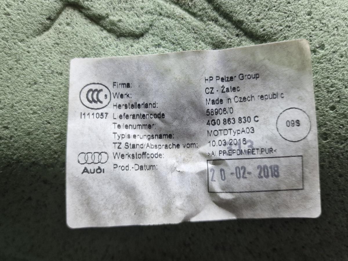 Scut termic compartiment motor AUDI A6 IV Avant 4G5, C7, 4GD 2011 - 2018 2.0 TDI CSUD, DDCB 4G0863830C