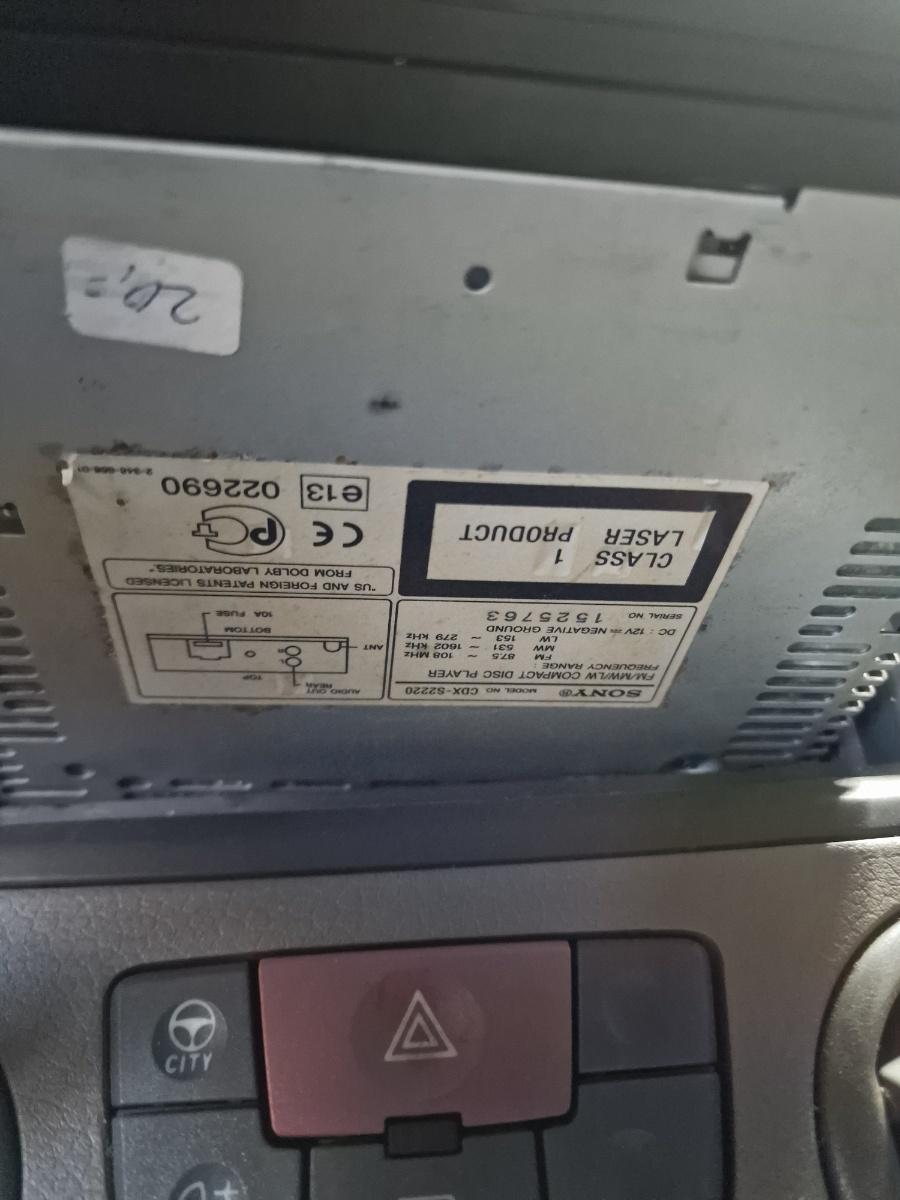 RADIO CD SONY CDX-S2220 FIAT PANDA 169_ 2003 -> 1.1 187 A1.000