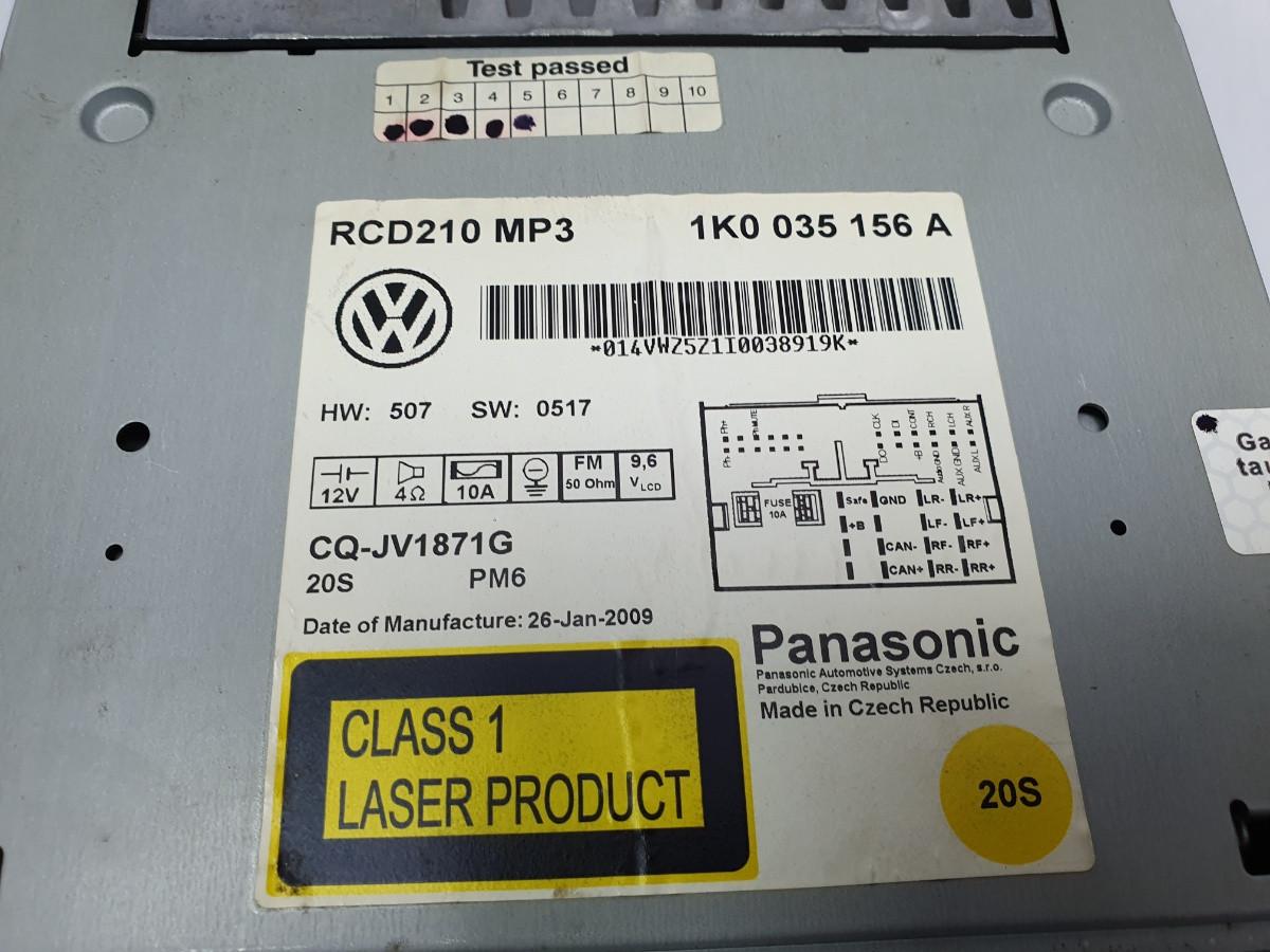 CD player RCD210 VOLKSWAGEN GOLF VI (5K1) [ 2008 - 2013 ] OEM 1K0035156A / 1K0 035 156 A