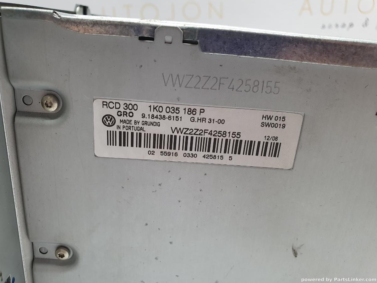 CD player auto VOLKSWAGEN TOURAN (1T1, 1T2) [ 2003 - 2010 ] TDI (BKC, BLS, BXE) 77KW|105HP OEM 1K0035186P / 1K0 035 186 P