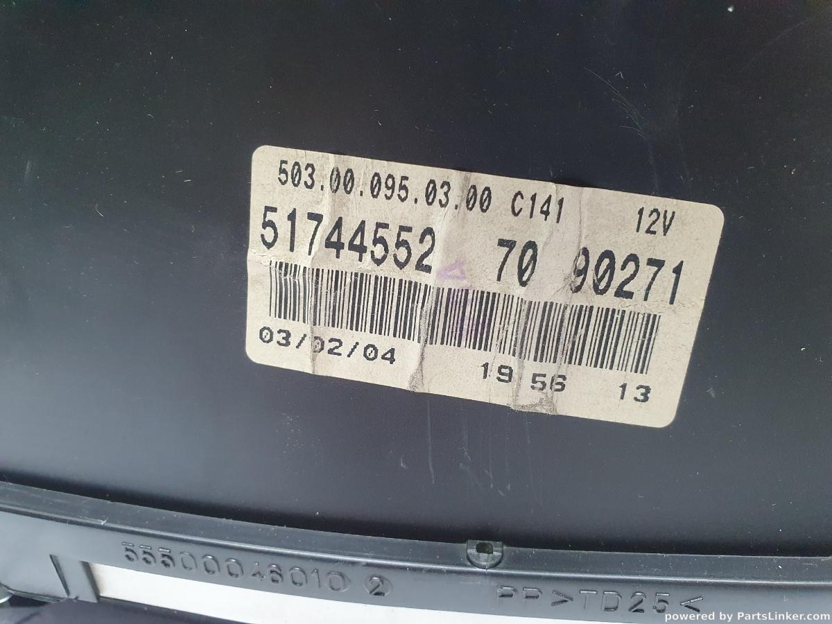 Ceasuri bord FIAT PUNTO (188_) [ 1999 - 2012 ] JTD 16V (188 A9.000) 51KW|70HP 503.00.095.03.00 OEM 51744552
