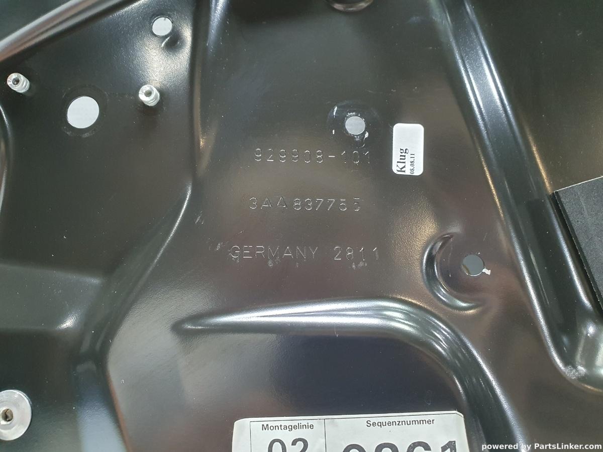 Macara geam stanga fata VOLKSWAGEN PASSAT (362) [ 2010 - 2014 ] TDI (CFFB) 103KW|140HP OEM 3AA837755 / 3AA 837 755
