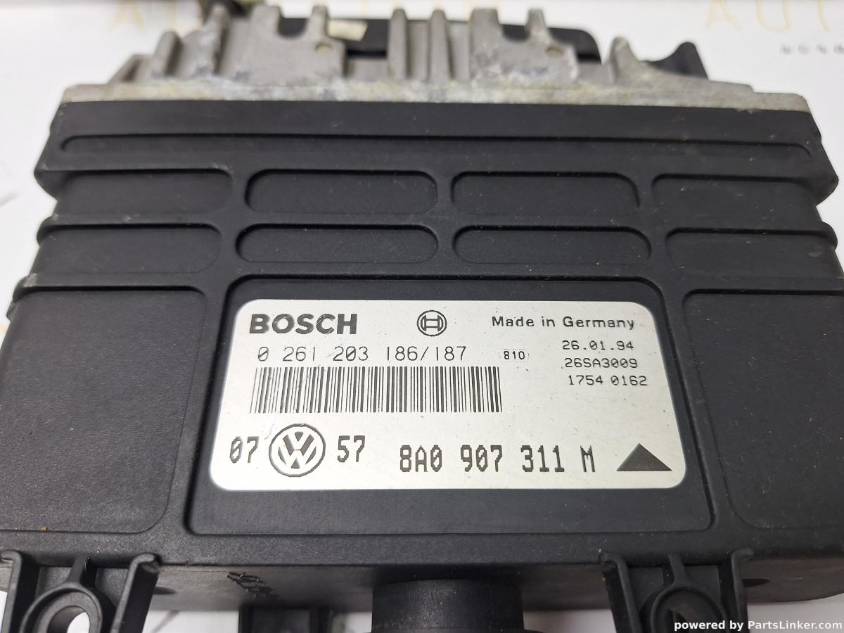 Calculator ECU VOLKSWAGEN GOLF III (1H1) [ 1991 - 1998 ] 1.8 (AAM) 55KW|75HP BOSCH 0261203186/187 OEM 8A0907311M
