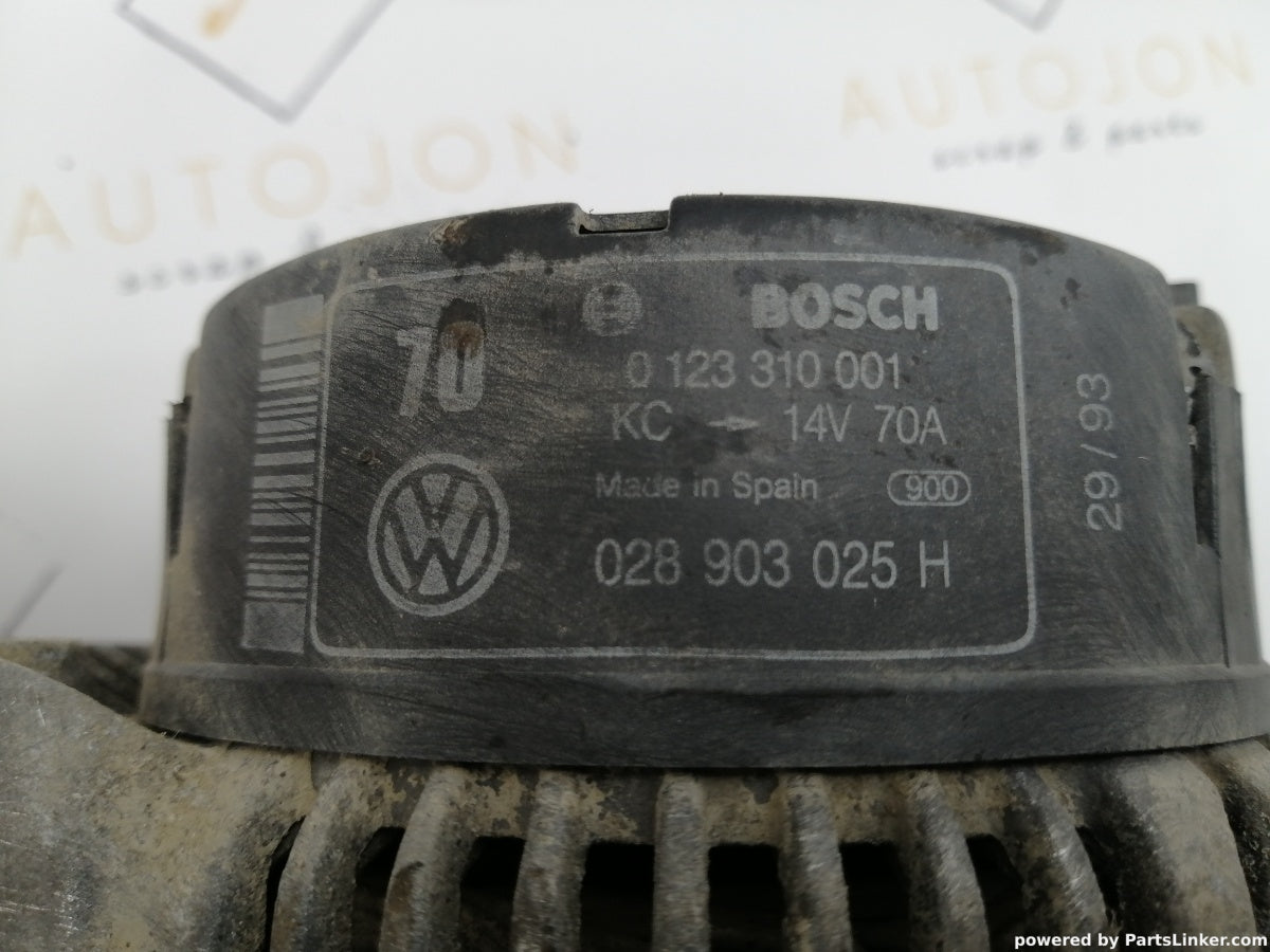 Alternator 70A VOLKSWAGEN GOLF III (1H1) [ 1991 - 1998 ] 1.6 (ABU, AEA, AEE) 55KW|75HP BOSCH 0 123 310 001 028903025H