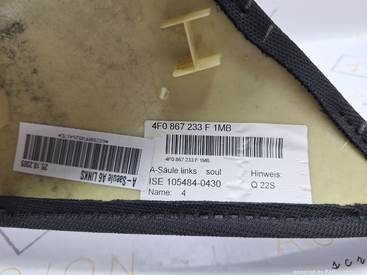 Ornament stalp parbriz Stanga AUDI A6 III Avant (4F5, C6) [ 2005 - 2011 ] TDI (BLB, BRE) 103KW|140HP 4F0867233F