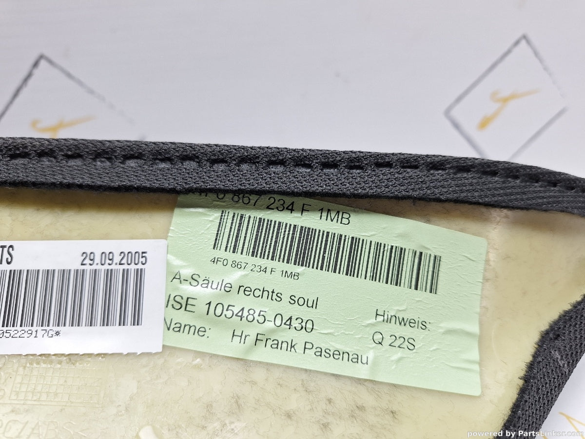 Ornament stalp Dreapta AUDI A6 III Avant (4F5, C6) [ 2005 - 2011 ] TDI (BLB, BRE) 103KW|140HP 4F0867234F 1MB