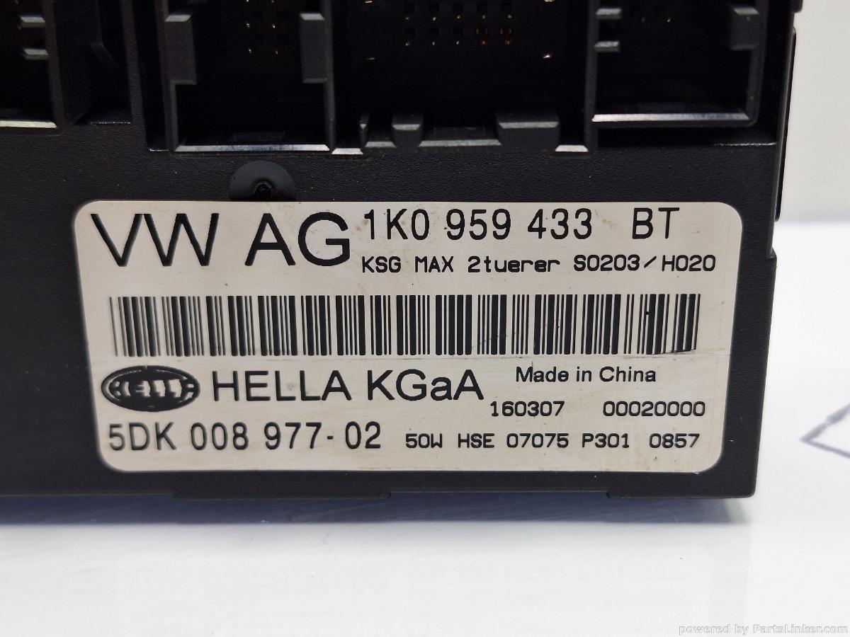 Calculator confort VOLKSWAGEN GOLF V (1K1) [ 2003 - 2009 ] TDI (BKC, BLS, BXE) 77KW|105HP HELLA 5DK 008 977-02 OEM 1K0959433BT