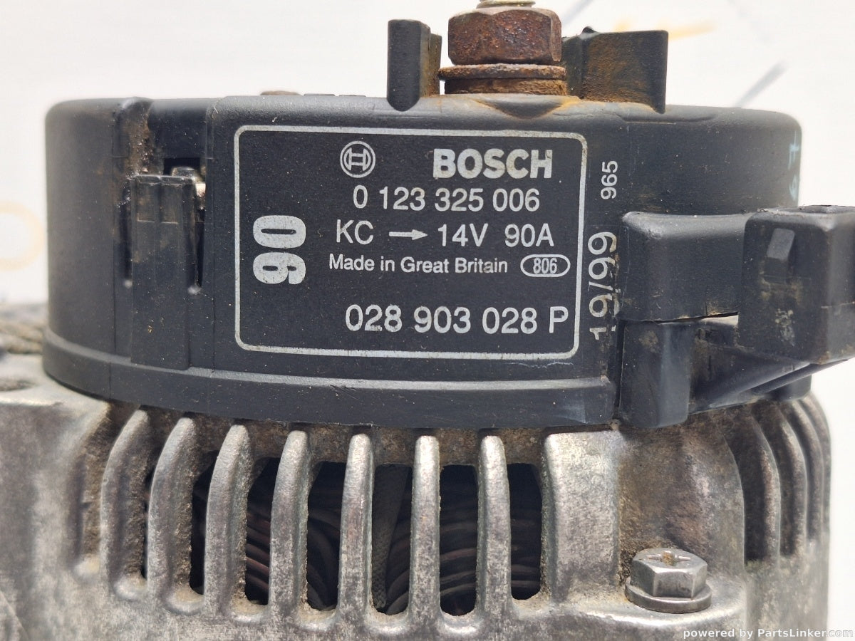 Alternator 90A VOLKSWAGEN POLO (6N1) [ 1994 - 1999 ] 60 SDI (AKU) 44KW|60HP BOSCH 0123325006 028903028P