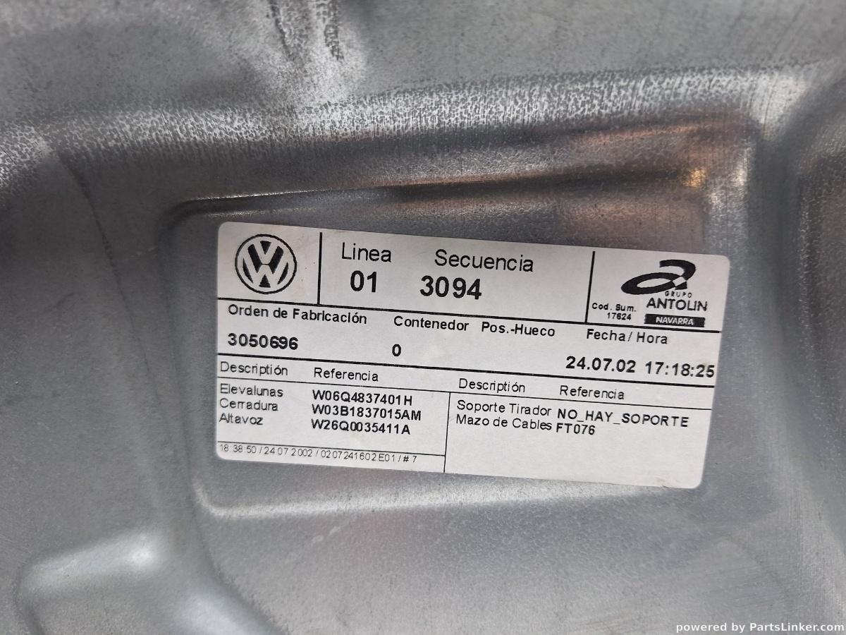 Macara geam electric stanga fata VOLKSWAGEN POLO (9N_) [ 2001 - 2012 ] 16V (AUA, BBY, BKY) 55KW|75HP OEM 6Q4837401H