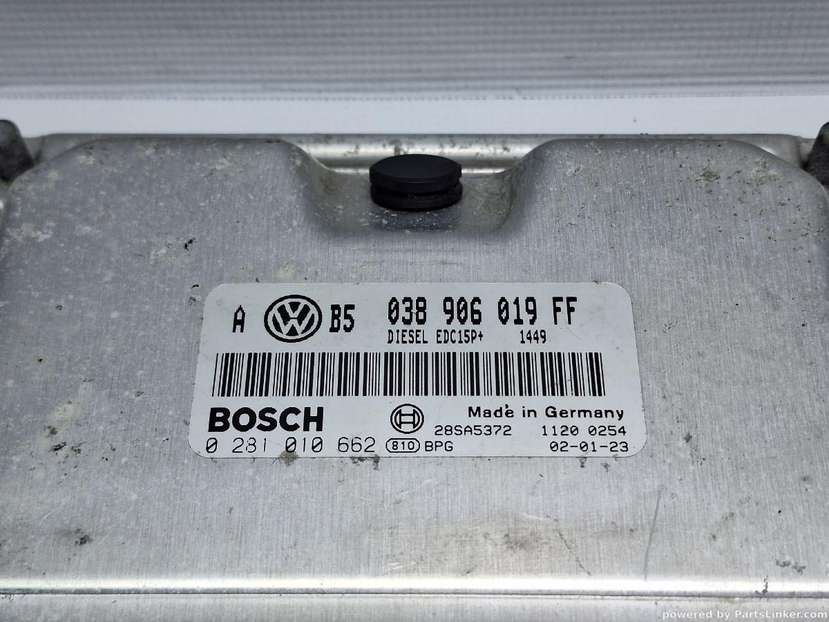 Calculator ECU motor VOLKSWAGEN GOLF IV (1J1) [ 1997 - 2007 ] TDI (ATD, AXR) 74KW|101HP BOSCH 0281010662 OEM 038906019FF