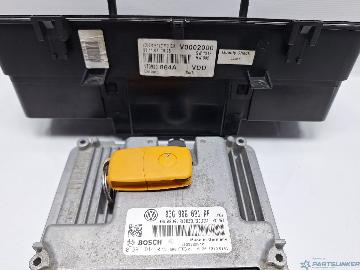 Kit pornire VOLKSWAGEN CADDY III Estate (2KB, 2KJ, 2CB, 2CJ) [ 2004 - 2015 ] TDI (BJB, BLS) 77KW|105HP BOSCH 0281014075 1T0920864A , 03G906021PF