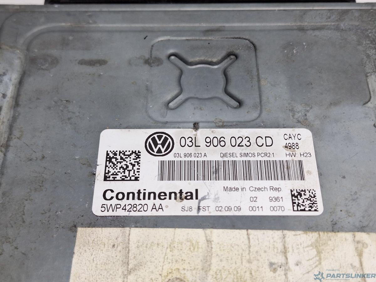 Calculator ECU motor VOLKSWAGEN GOLF VAN VI Variant (AJ5) [ 2009 - 2014 ] 1.6 TDi BlueMotion (CAYC) 77KW|105HP Continental 5WP42820AA 03L906023CD