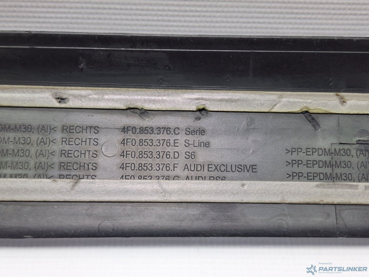 Ornament prag dreapta spate AUDI A6/S6 III Saloon (4F2, C6) [ 2004 - 2011 ] TDI (CAHA) 125KW|170HP 4F0853376C