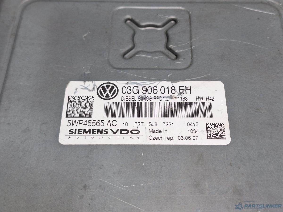 Calculator ECU motor VOLKSWAGEN TOURAN (1T1, 1T2) [ 2003 - 2010 ] TDI (BMN) 125KW|170HP SIEMENS VDO 5WP45565AC OEM 03G906018EH