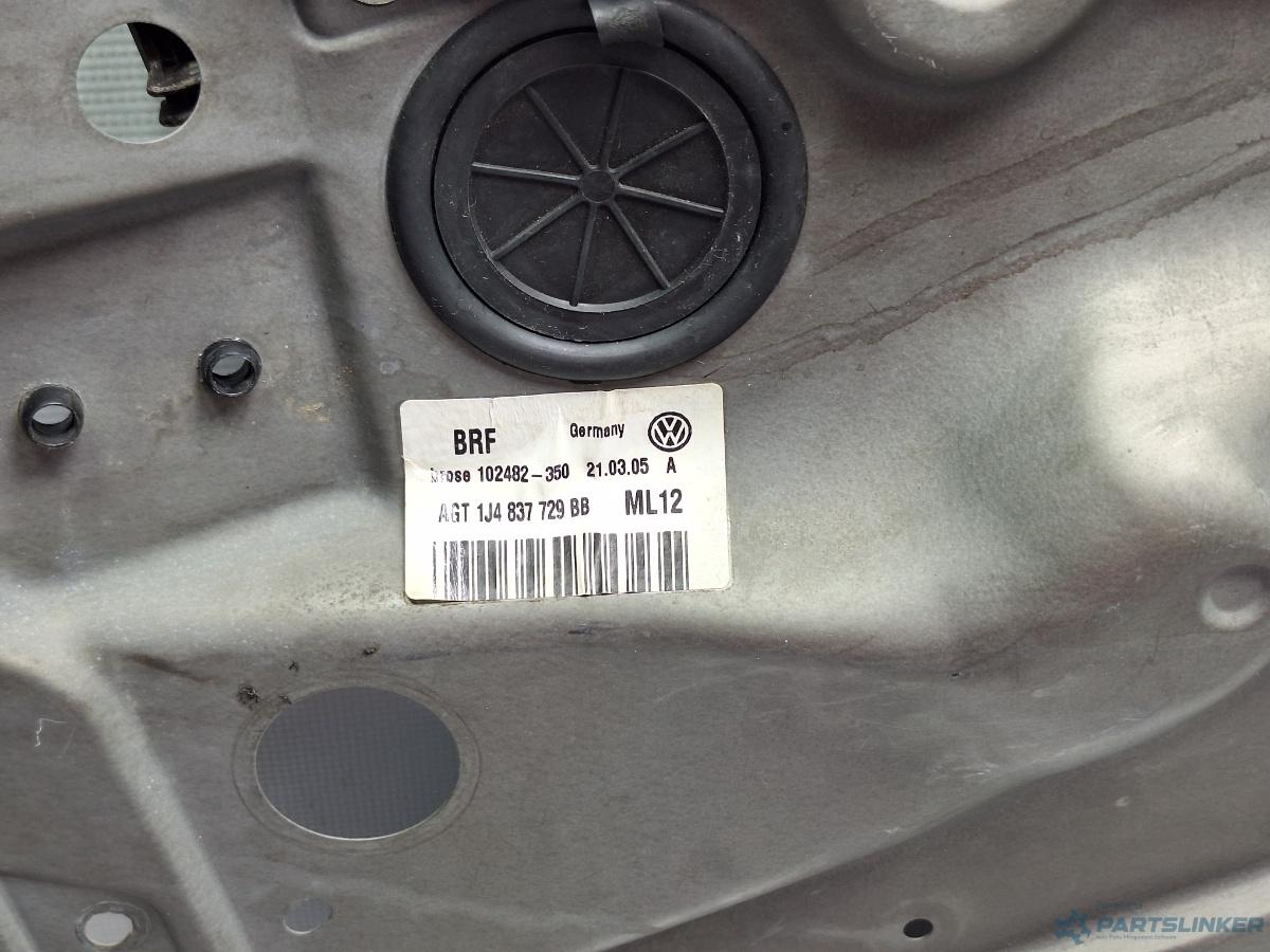 Macara geam stanga fata VOLKSWAGEN BORA (1J2) [ 1998 - 2013 ] TDI (AGR, ALH) 66KW|90HP OEM 1J4837729BB