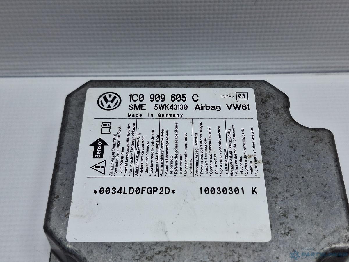Calculator airbag VOLKSWAGEN BORA (1J2) [ 1998 - 2013 ] TDI (AGR, ALH) 66KW|90HP OEM 1C0909605C