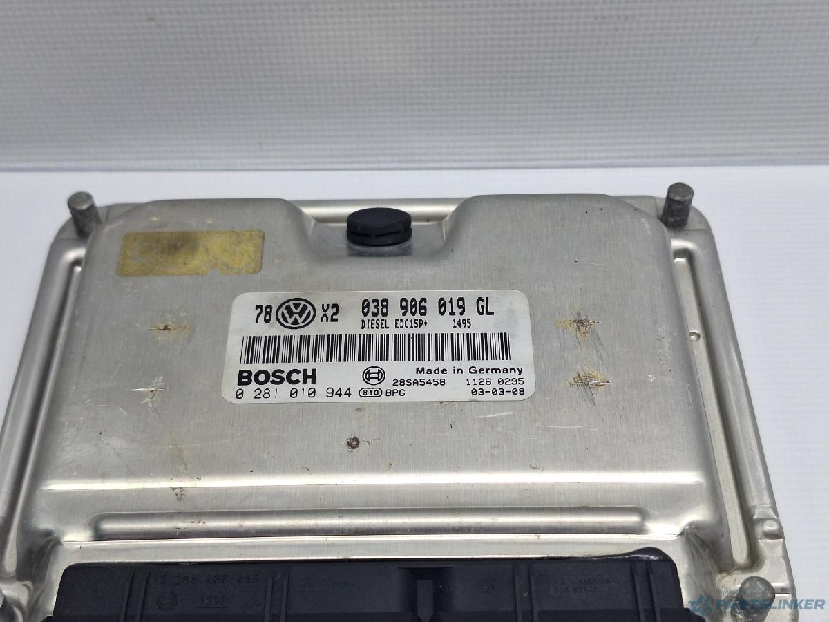 Calculator ECU motor VOLKSWAGEN BORA (1J2) [ 1998 - 2013 ] TDI (AGR, ALH) 66KW|90HP BOSCH 0281010944 OEM 038906019GL , EDC15P+ 1495