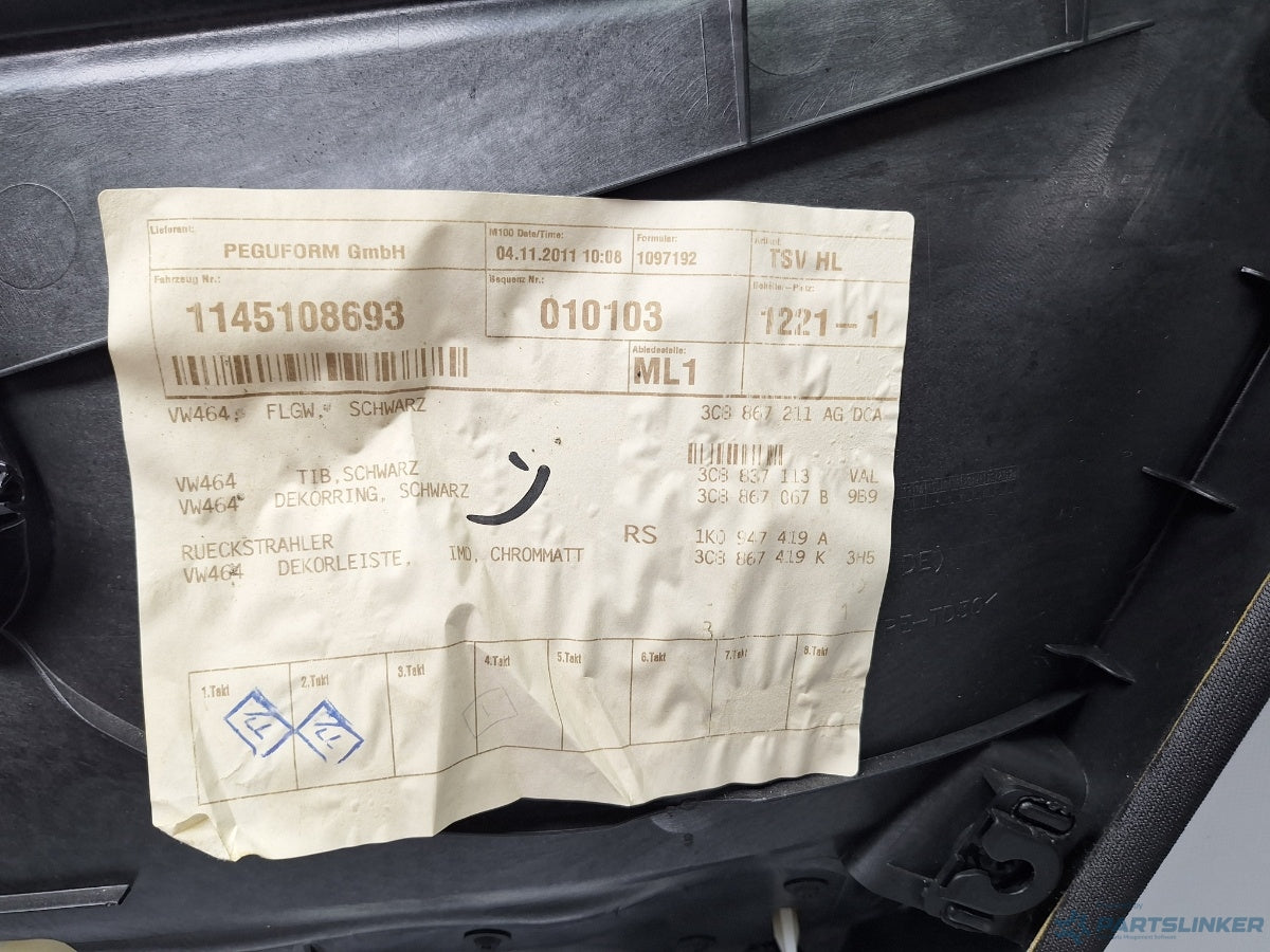 Panou usa stanga spate VOLKSWAGEN PASSAT CC (357) [ 2008 - 2012 ] TDI (CBAB, CFFB) 103KW|140HP 3C8867211AG