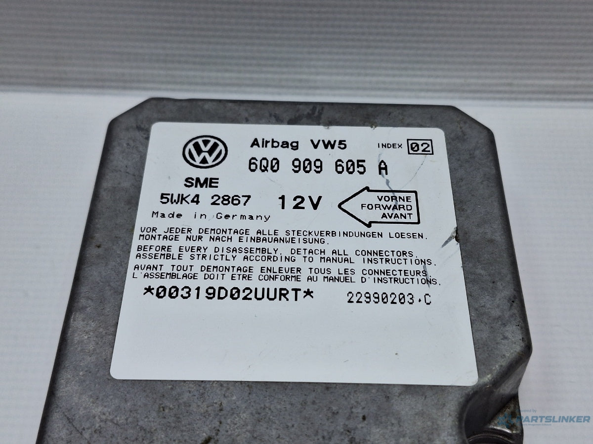 Calculator airbag VOLKSWAGEN GOLF IV (1J1) [ 1997 - 2007 ] TDI (AGR, ALH) 66KW|90HP OEM 6Q0909605A