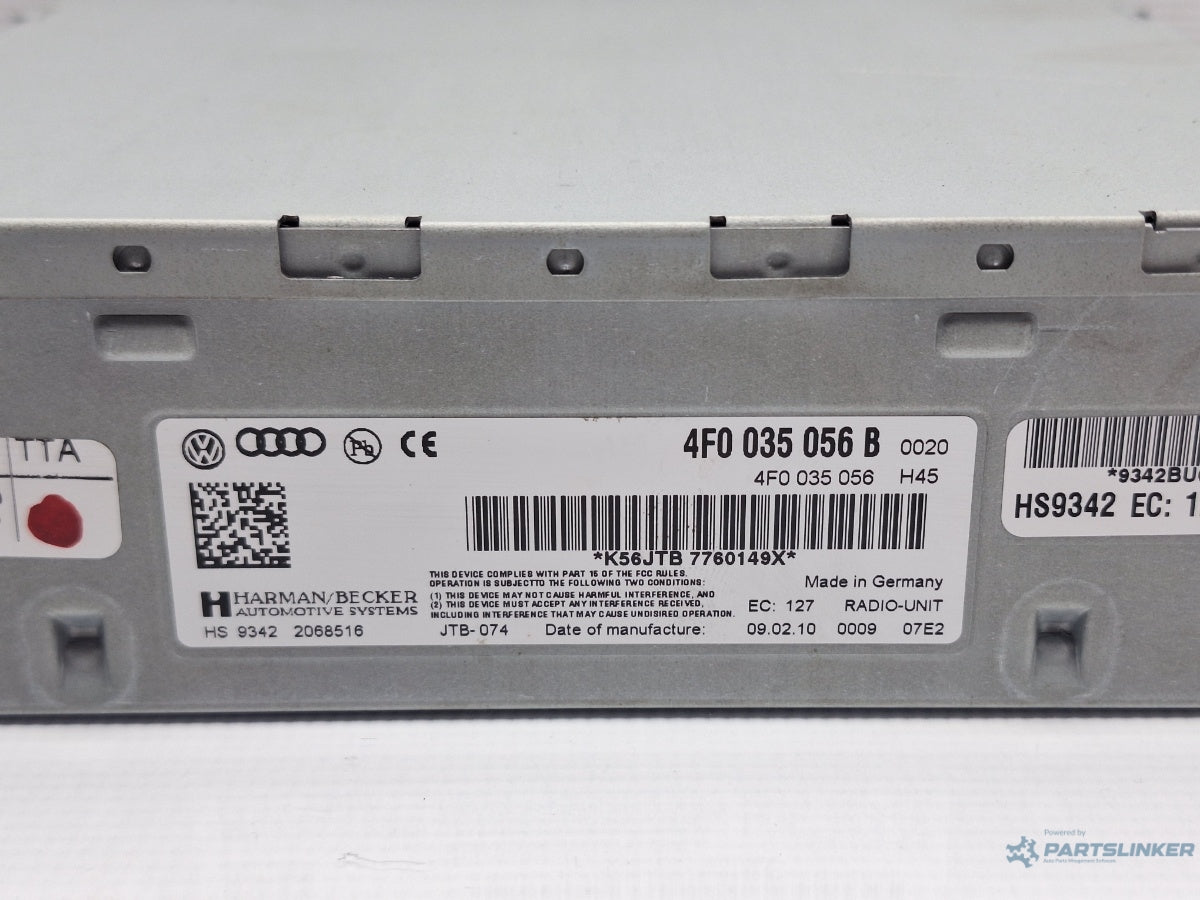 Amplificator audio AUDI A6 III Allroad (4FH, C6) [ 2006 - 2011 ] TDI quattro (CANC) 140KW|190HP 4F0035056B