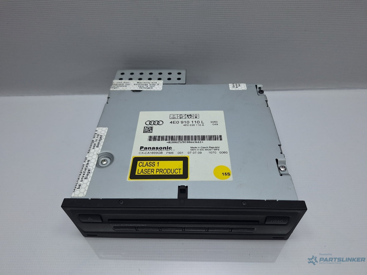 Magazie CD uri AUDI A6 III Allroad (4FH, C6) [ 2006 - 2011 ] TDI quattro (CANC) 140KW|190HP Panasonic CX-CA1699GB 4E0910110L , 4E0035110A