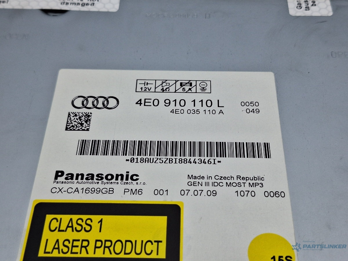 Magazie CD uri AUDI A6 III Allroad (4FH, C6) [ 2006 - 2011 ] TDI quattro (CANC) 140KW|190HP Panasonic CX-CA1699GB 4E0910110L , 4E0035110A