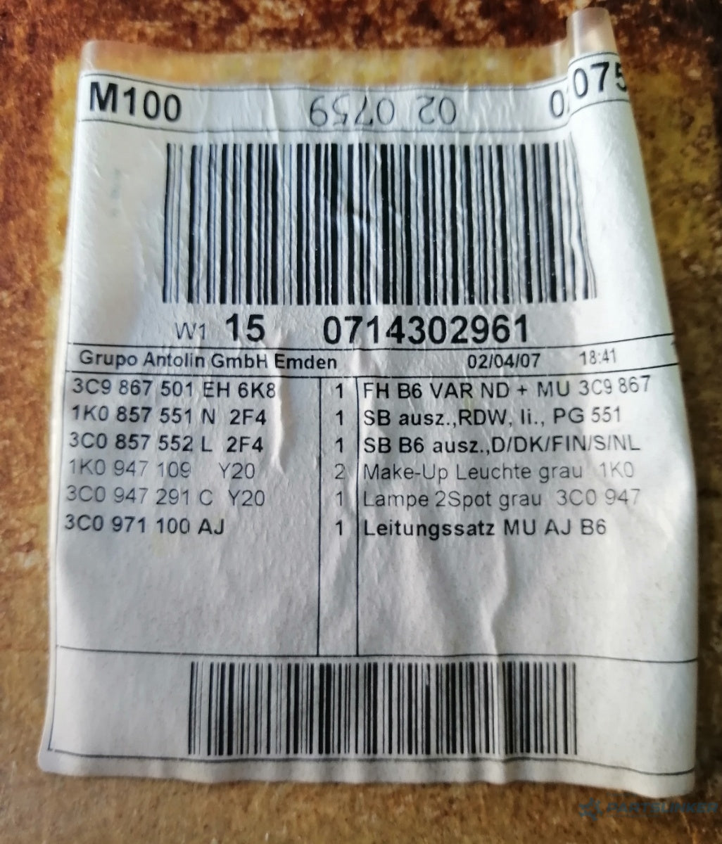 Plafon textil VOLKSWAGEN PASSAT Variant (3C5) [ 2005 - 2011 ] TDI (BMP) 103KW|140HP 3C9867501EH