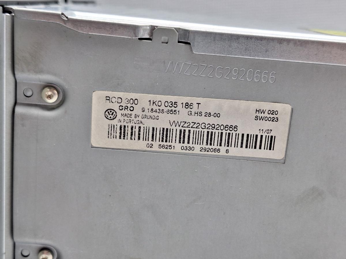 CD Player VOLKSWAGEN PASSAT Variant (3C5) [ 2005 - 2011 ] TDI (BMP) 103KW|140HP OEM 1K0035186T