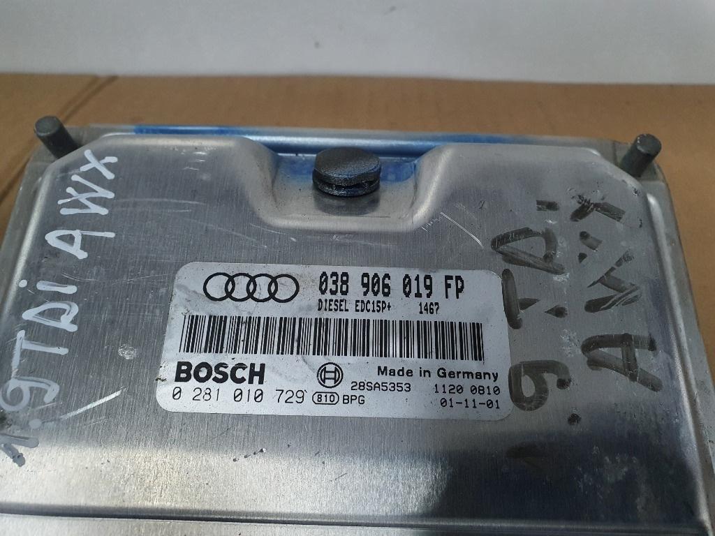 Calculator ECU motor AUDI A4 II 8E2, B6 2000 - 2005 1.9 TDI AVF, AWX BOSCH 0281010729   038906019FP  0 281 010 729