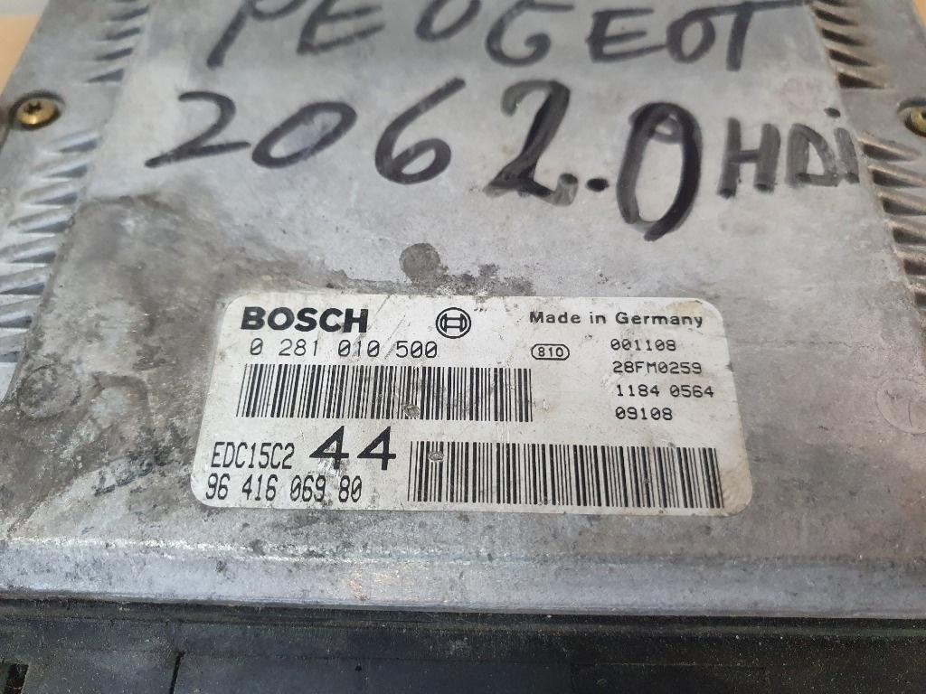 Calculator ECU motor PEUGEOT 206 Hatchback 2A/C 1998 - > 2.0 HDI 90 RHY (DW10TD) BOSCH 0281010500  9641606980