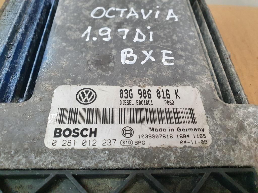 Calculator ECU motor SKODA OCTAVIA 1Z3 2004 - 2013 1.9 TDI BJB, BKC, BLS, BXE BOSCH 0281012237 03G906016K