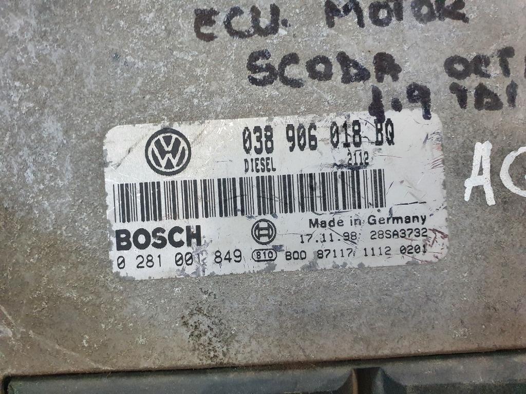 Calculator ECU motor  SKODA OCTAVIA Combi 1U5 1998 - 2010, Sedan 1.9 TDI AGR, ALH BOSCH  0281001849  038906018BQ