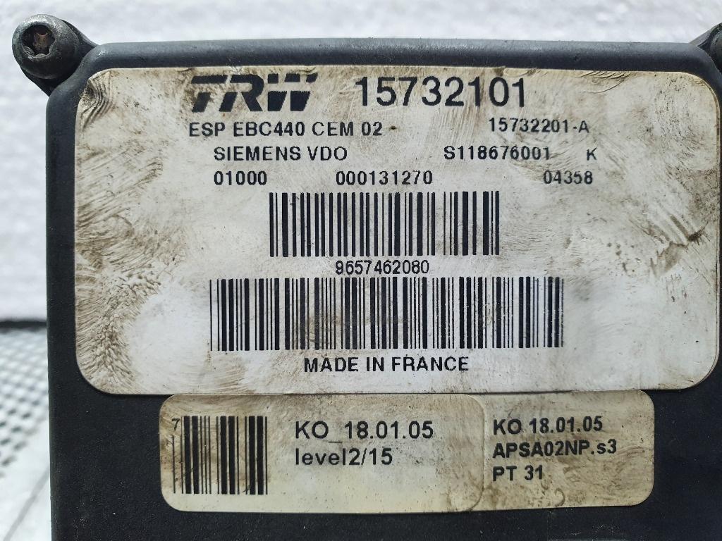 Modul/unitate de control ABS PEUGEOT 306 Hatchback 7A, 7C, N3, N5 1993 - 20032.0 2.0 2.0 RFX (XU10J2) 9657462080  TRW15732101