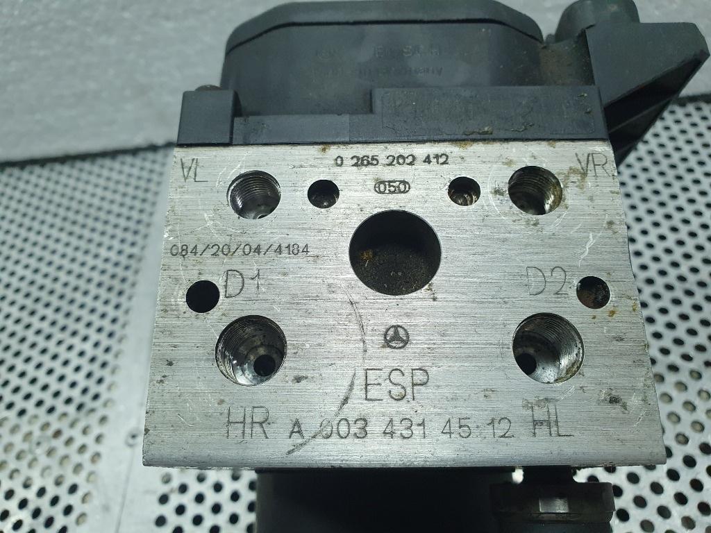 Modul unitate de control ABS MERCEDES-BENZ A-CLASS W168 1997 - 20051.4 A 140 M 166.940 BOSCH 0265202412 A0034314512