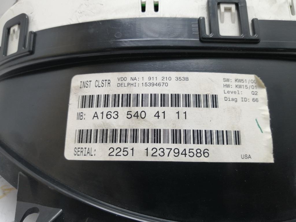Ceasuri bord MERCEDES-BENZ M-CLASS W163 1998 - 2005 2.7 ML 270 CDI OM 612.963  A1635404111