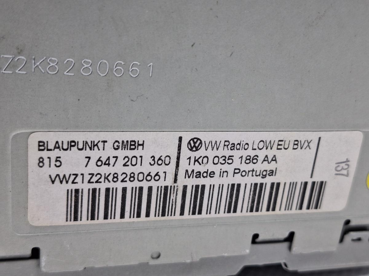 CD player VOLKSWAGEN TOURAN 1T3 2010 - 2015 TDI CFHC Blaupunkt 7647201360 1K0035186AA