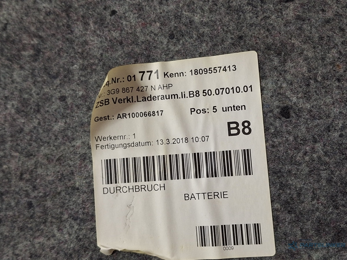 Panou lateral portbagaj stanga VOLKSWAGEN PASSAT Variant 3G5 2014 - > TDI CRLB, DBGA, DFGA 3G9867427N