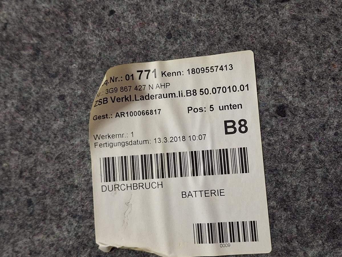 Panou lateral portbagaj stanga VOLKSWAGEN PASSAT Variant 3G5 2014 - > TDI CRLB, DBGA, DFGA 3G9867427N