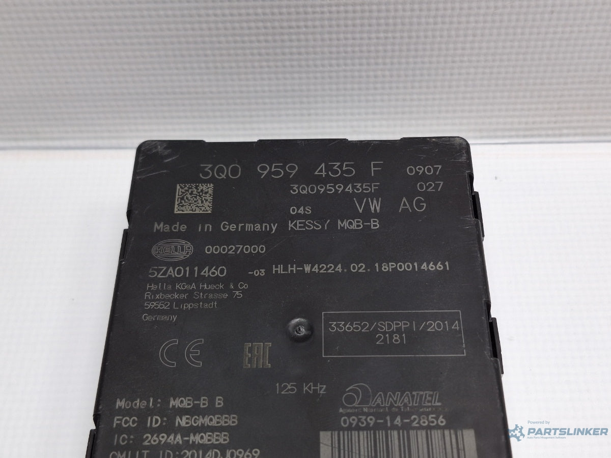 Modul keyless VOLKSWAGEN PASSAT Variant 3G5 2014 - > TDI CRLB, DBGA, DFGA 3Q0959435F